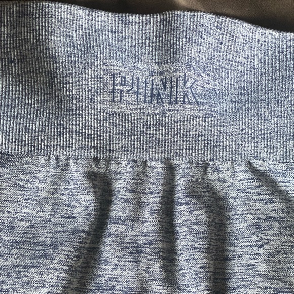 PINK Victoria Secret Active Yoga Leggings Navy Design Sz Medium Cutouts at calf - Picture 2 of 6